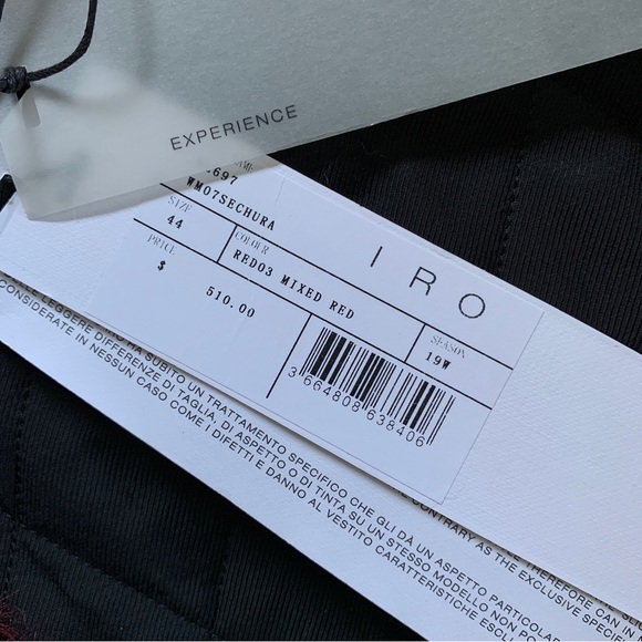 NEW IRO Sechura Patchwork-Effect Faux Fur Jacket *Mixed Red* Sz FR 44 / US 12 - Picture 12 of 16